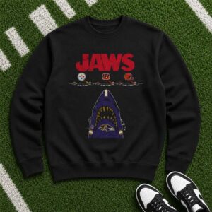 Jaws Ravens Devour Steelers Bengals Browns AFC North Rivalry Sucks Funny Baltimore Ravens NFL T-Shirt
