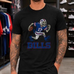 Josh Allen No 17 Buffalo Bills Skeleton Player Football Halloween T-Shirt