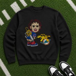 Leatherface Buffalo Bills Miami Dolphins Sucks Horror Funny Rivalry T-Shirt