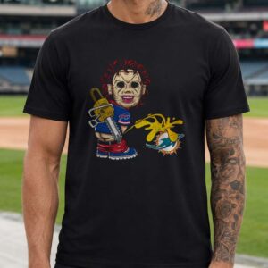 Leatherface Buffalo Bills Miami Dolphins Sucks Horror Funny Rivalry T-Shirt