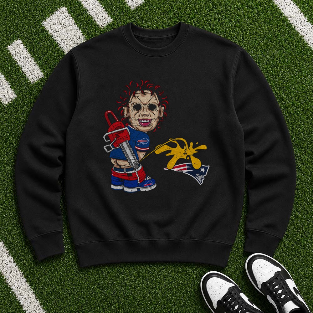 Leatherface Buffalo Bills New England Patriots Sucks Horror Funny Rivalry T-Shirt Leatherface Buffalo Bills New England Patriots Sucks Horror Funny Rivalry T-Shirt