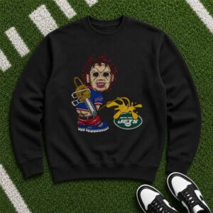 Leatherface Buffalo Bills New York Jets Sucks Horror Funny Rivalry T-Shirt