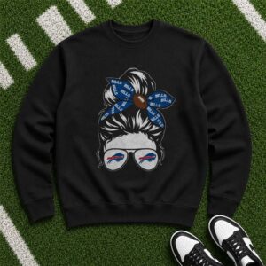 Messy Bun Game Day Women Buffalo Bills Fan T-Shirt