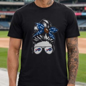 Messy Bun Game Day Women Buffalo Bills Fan T-Shirt