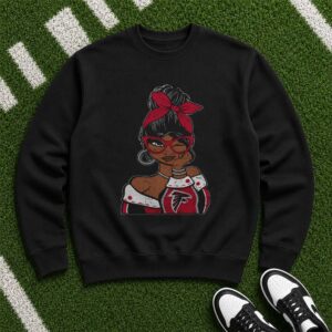 Messy Bun Sassy Girl Atlanta Falcons NFL Women's Fan T-Shirt