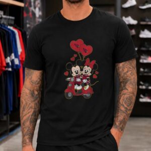 Mickey And Minnie Mouse Arizona Cardinals Valentine_s Day T-Shirt