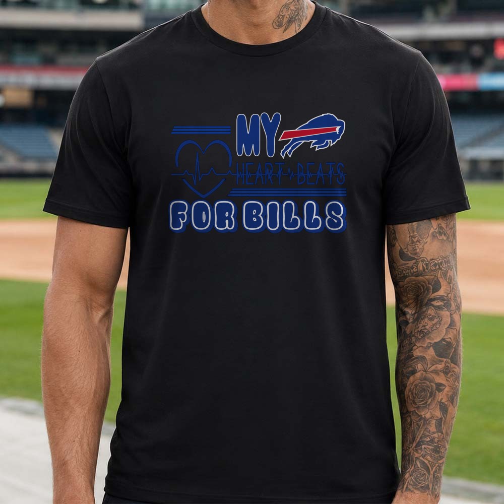 My Heart Beats For Bills Women Buffalo Bills Fan T-Shirt My Heart Beats For Bills Women Buffalo Bills Fan T-Shirt