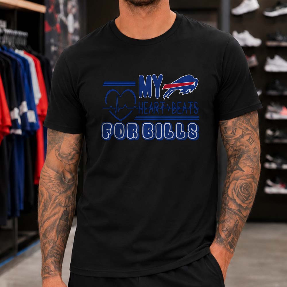 My Heart Beats For Bills Women Buffalo Bills Fan T-Shirt My Heart Beats For Bills Women Buffalo Bills Fan T-Shirt