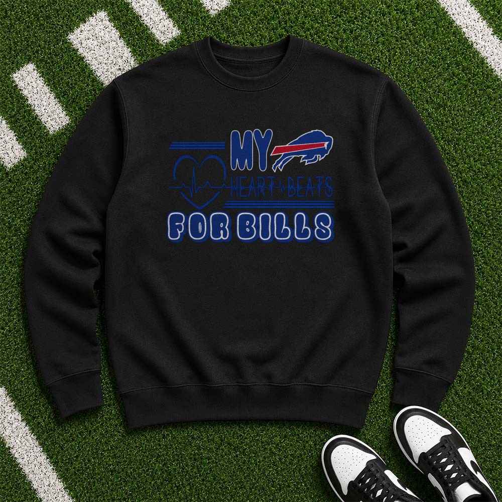 My Heart Beats For Bills Women Buffalo Bills Fan T-Shirt My Heart Beats For Bills Women Buffalo Bills Fan T-Shirt