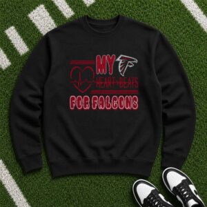 My Heart Beats For Falcons EKG Heartbeat Proud Fan Atlanta Falcons NFL T-Shirt