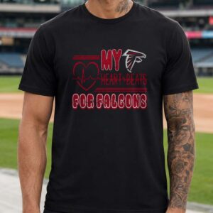 My Heart Beats For Falcons EKG Heartbeat Proud Fan Atlanta Falcons NFL T-Shirt