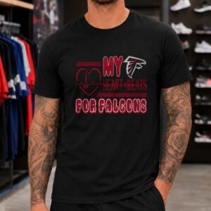 My Heart Beats For Falcons EKG Heartbeat Proud Fan Atlanta Falcons NFL T-Shirt