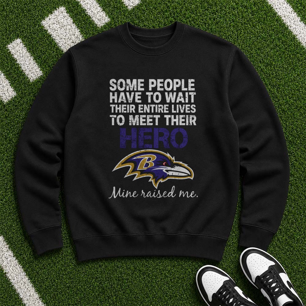 My Hero Mine Raised Me Dad Baltimore Ravens Fan T-Shirt My Hero Mine Raised Me Dad Baltimore Ravens Fan T-Shirt