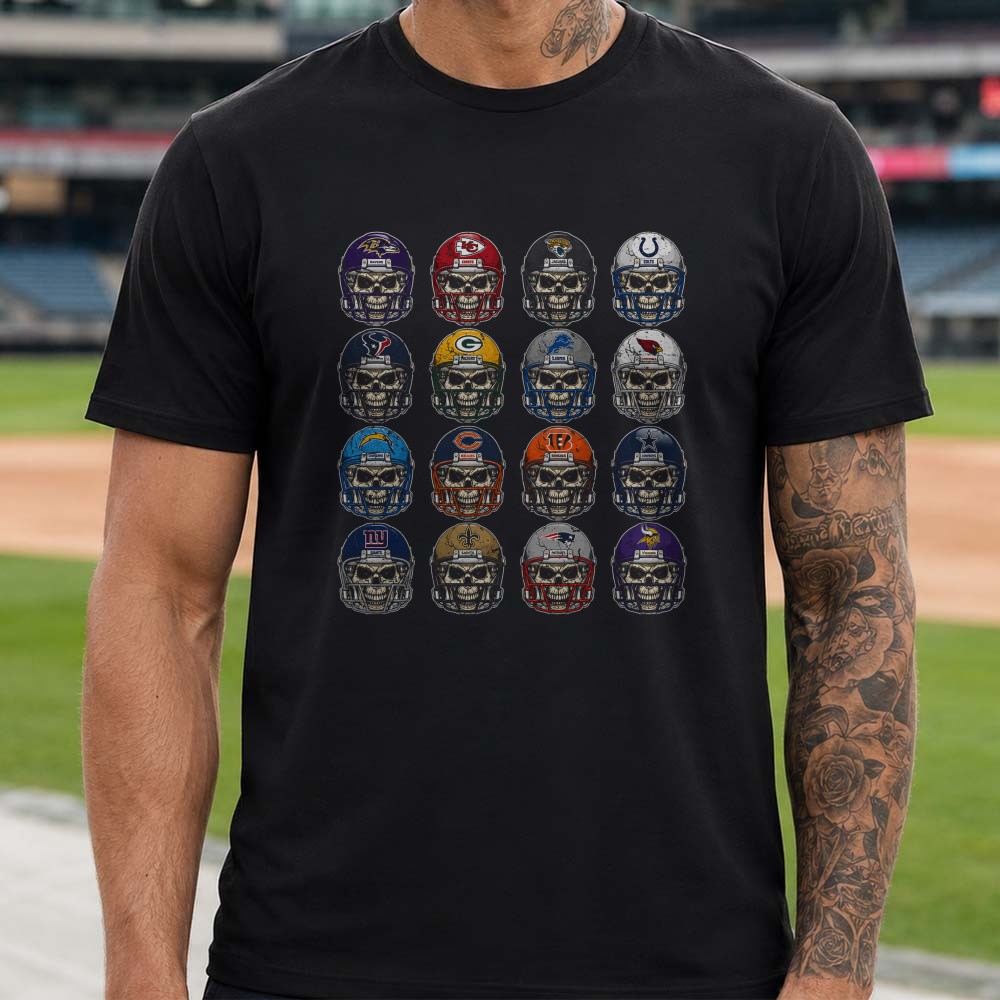 NFL Teams Skull Helmet Football Die Hard Supporter Gift T-Shirt NFL Teams Skull Helmet Football Die Hard Supporter Gift T-Shirt