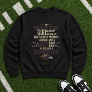On The 8th Day God Made A Ravens Fan Christian Baltimore Ravens Fan T-Shirt