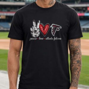Peace Love Atlanta Falcons Distressed Fan NFL T-Shirt