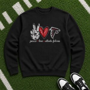 Peace Love Atlanta Falcons Distressed Fan NFL T-Shirt