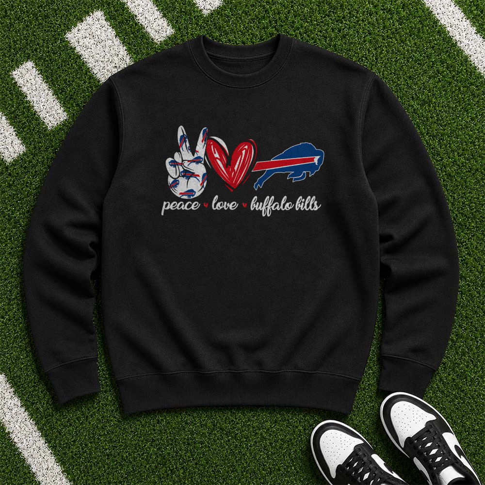Peace Love Buffalo Bills Women Fan T-Shirt Peace Love Buffalo Bills Women Fan T-Shirt