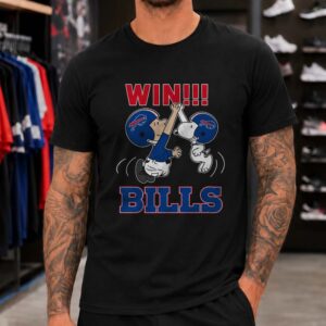 Peanuts Charlie Brown And Snoopy Win Celebration Fan Buffalo Bills T-Shirt
