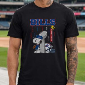 Peanuts Snoopy And Woodstock Bills Champions Trophy Fan Buffalo Bills T-Shirt