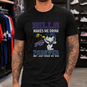 Peanuts Snoopy And Woodstock Bills Makes Me Drink Beer Lover Buffalo Bills T-Shirt