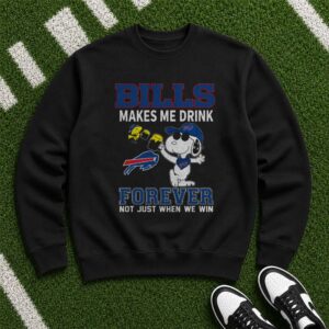 Peanuts Snoopy And Woodstock Bills Makes Me Drink Beer Lover Buffalo Bills T-Shirt