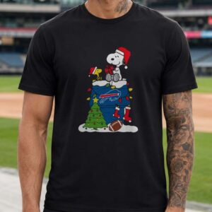 Peanuts Snoopy And Woodstock Christmas Dog House Fan Buffalo Bills T-Shirt