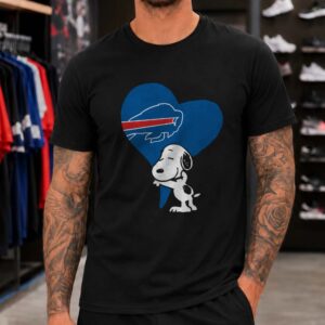 Peanuts Snoopy Heart Love Women Buffalo Bills T-Shirt