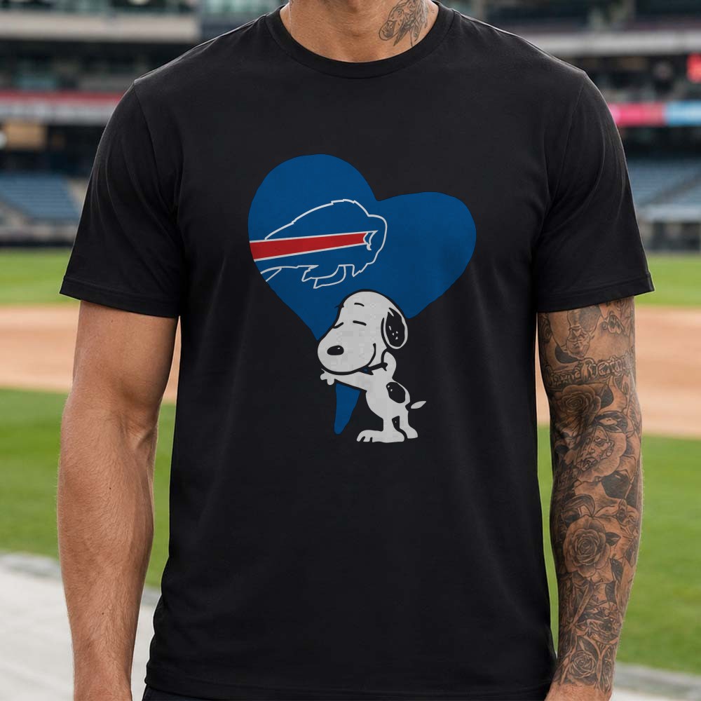 Peanuts Snoopy Heart Love Women Buffalo Bills T-Shirt Peanuts Snoopy Heart Love Women Buffalo Bills T-Shirt