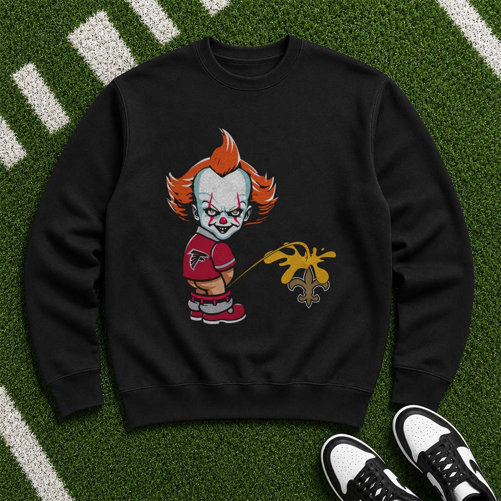 Pennywise IT Atlanta Falcons Peeing On New Orleans Saints Funny Rivalry T-Shirt Pennywise IT Atlanta Falcons Peeing On New Orleans Saints Funny Rivalry T-Shirt