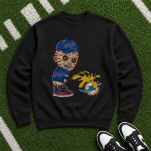 Pinhead Hellraiser Buffalo Bills Miami Dolphins Sucks Horror Rivalry T-Shirt