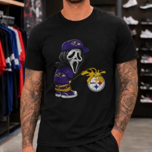 Pittsburgh Steelers Sucks Ghostface Scream Funny Baltimore Ravens Fan T-Shirt