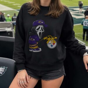 Pittsburgh Steelers Sucks Ghostface Scream Funny Baltimore Ravens Fan T-Shirt