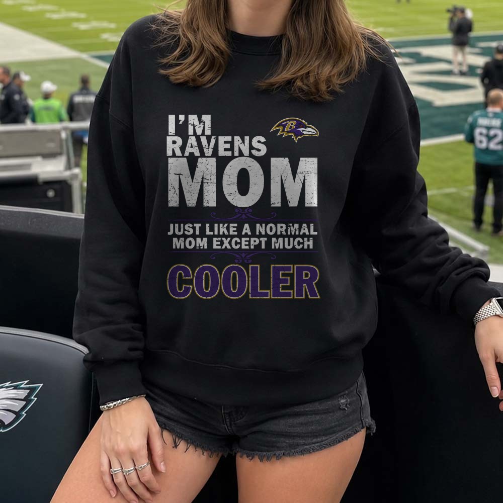 Ravens Mom Just Like A Normal Mom Except Much Cooler Funny Mother Baltimore Ravens NFL T-Shirt Ravens Mom Just Like A Normal Mom Except Much Cooler Funny Mother Baltimore Ravens NFL T-Shirt