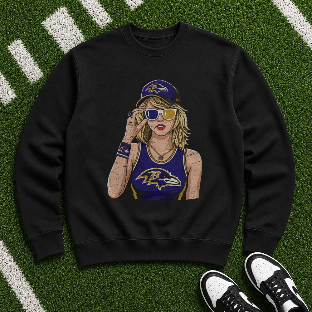 Retro Taylor Swift Baltimore Ravens Fan T-Shirt Retro Taylor Swift Baltimore Ravens Fan T-Shirt