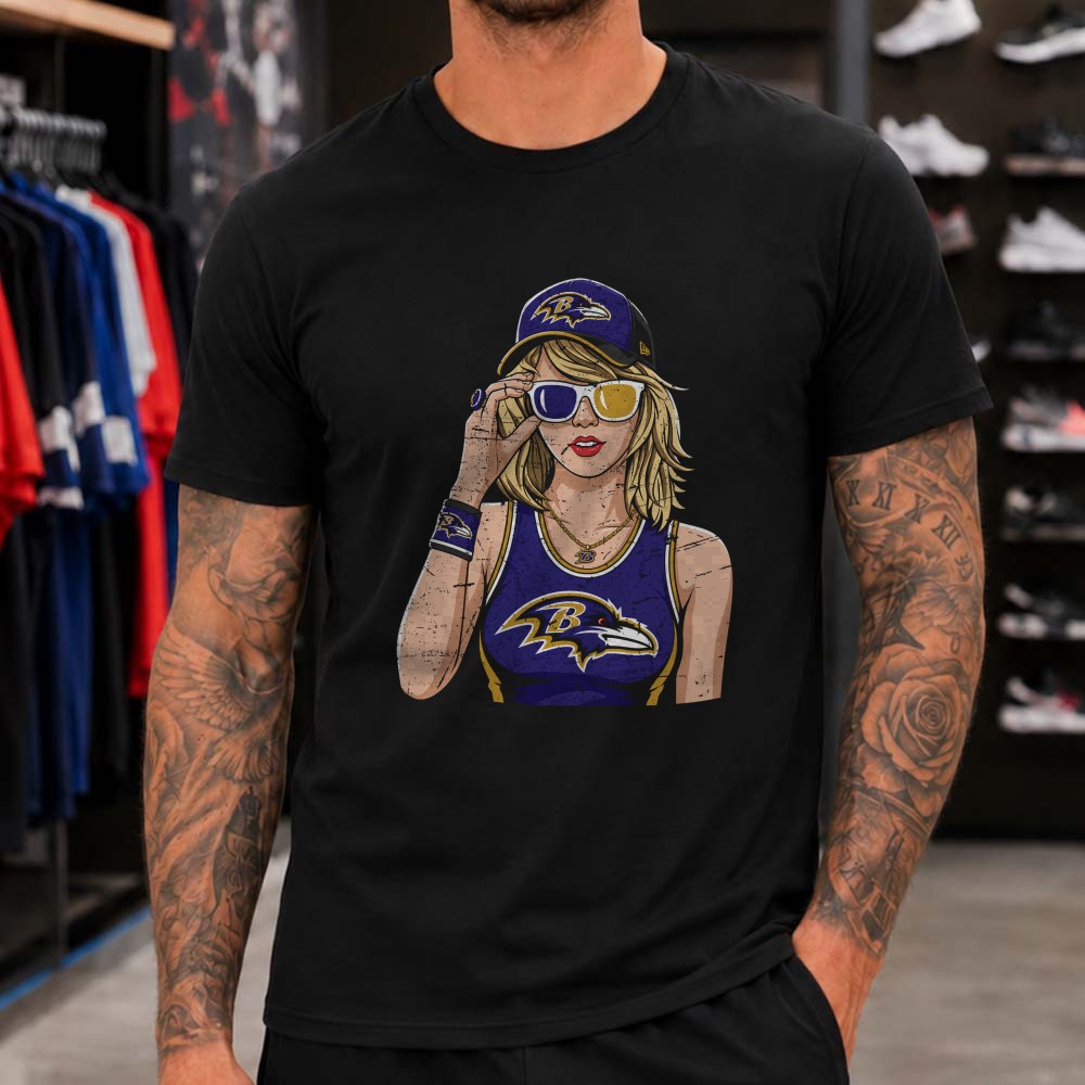 Retro Taylor Swift Baltimore Ravens Fan T-Shirt Retro Taylor Swift Baltimore Ravens Fan T-Shirt