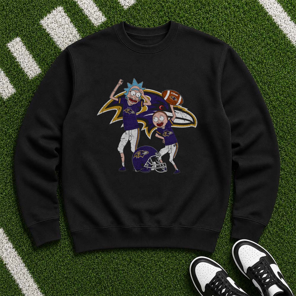 Rick And Morty Baltimore Ravens Fan T-Shirt Rick And Morty Baltimore Ravens Fan T-Shirt