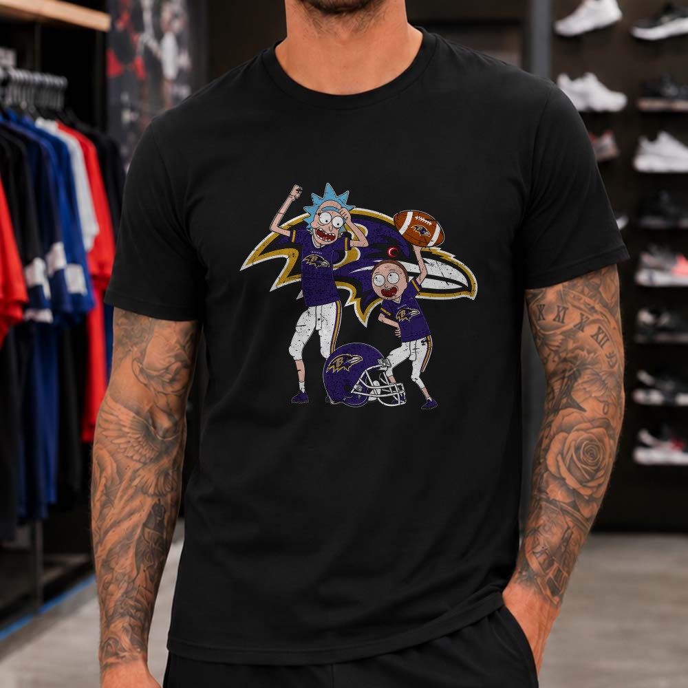 Rick And Morty Baltimore Ravens Fan T-Shirt Rick And Morty Baltimore Ravens Fan T-Shirt