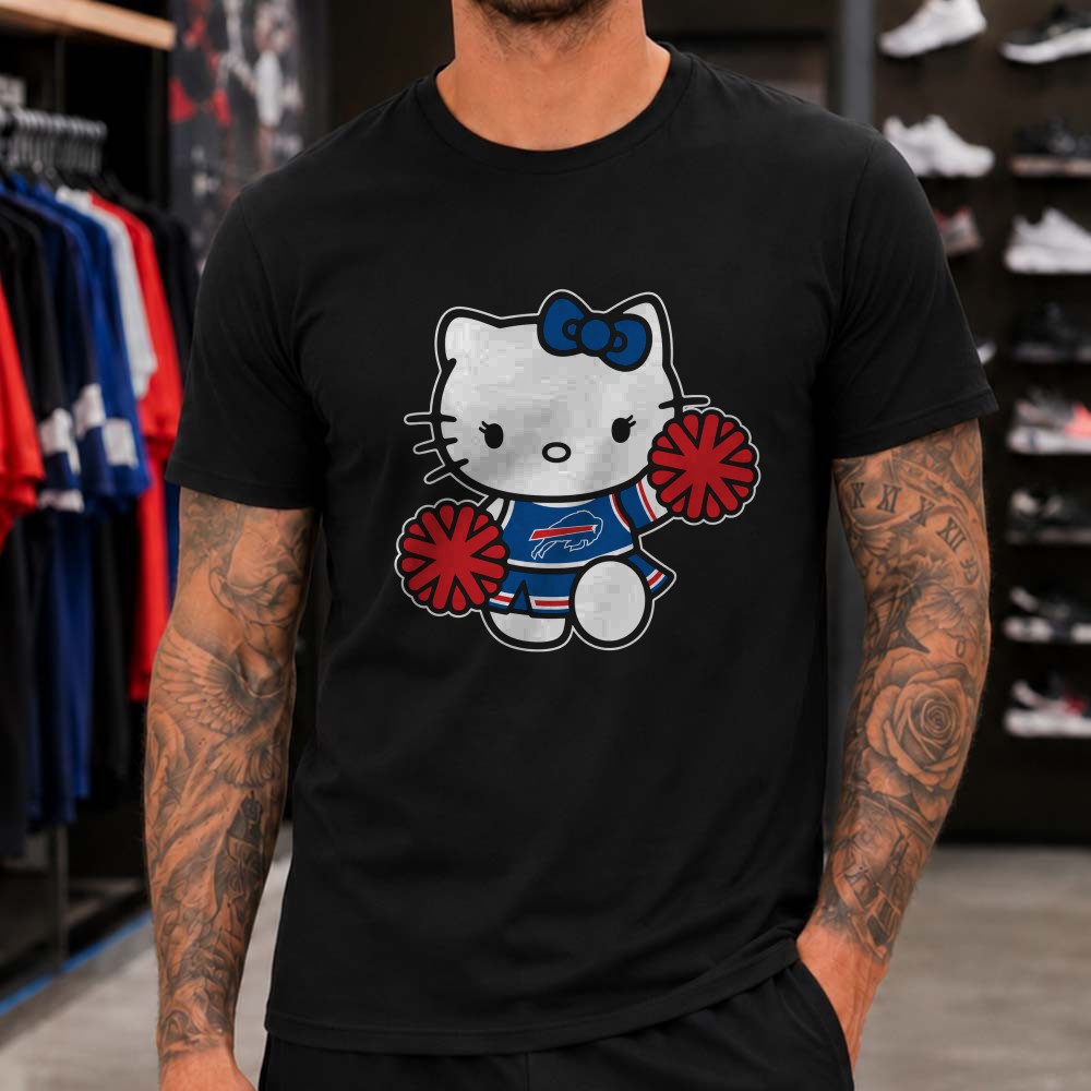 Sanrio Hello Kitty Cheerleader Women Buffalo Bills T-Shirt Sanrio Hello Kitty Cheerleader Women Buffalo Bills T-Shirt