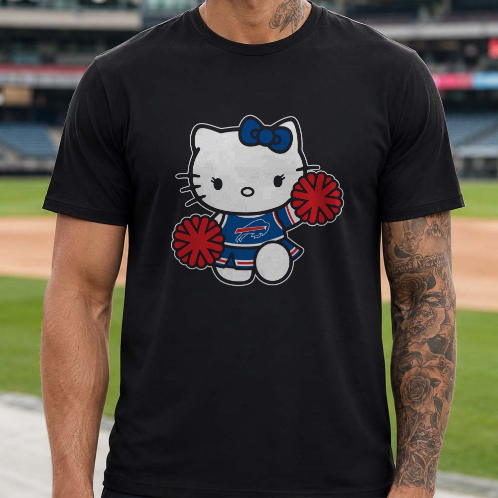 Sanrio Hello Kitty Cheerleader Women Buffalo Bills T-Shirt Sanrio Hello Kitty Cheerleader Women Buffalo Bills T-Shirt