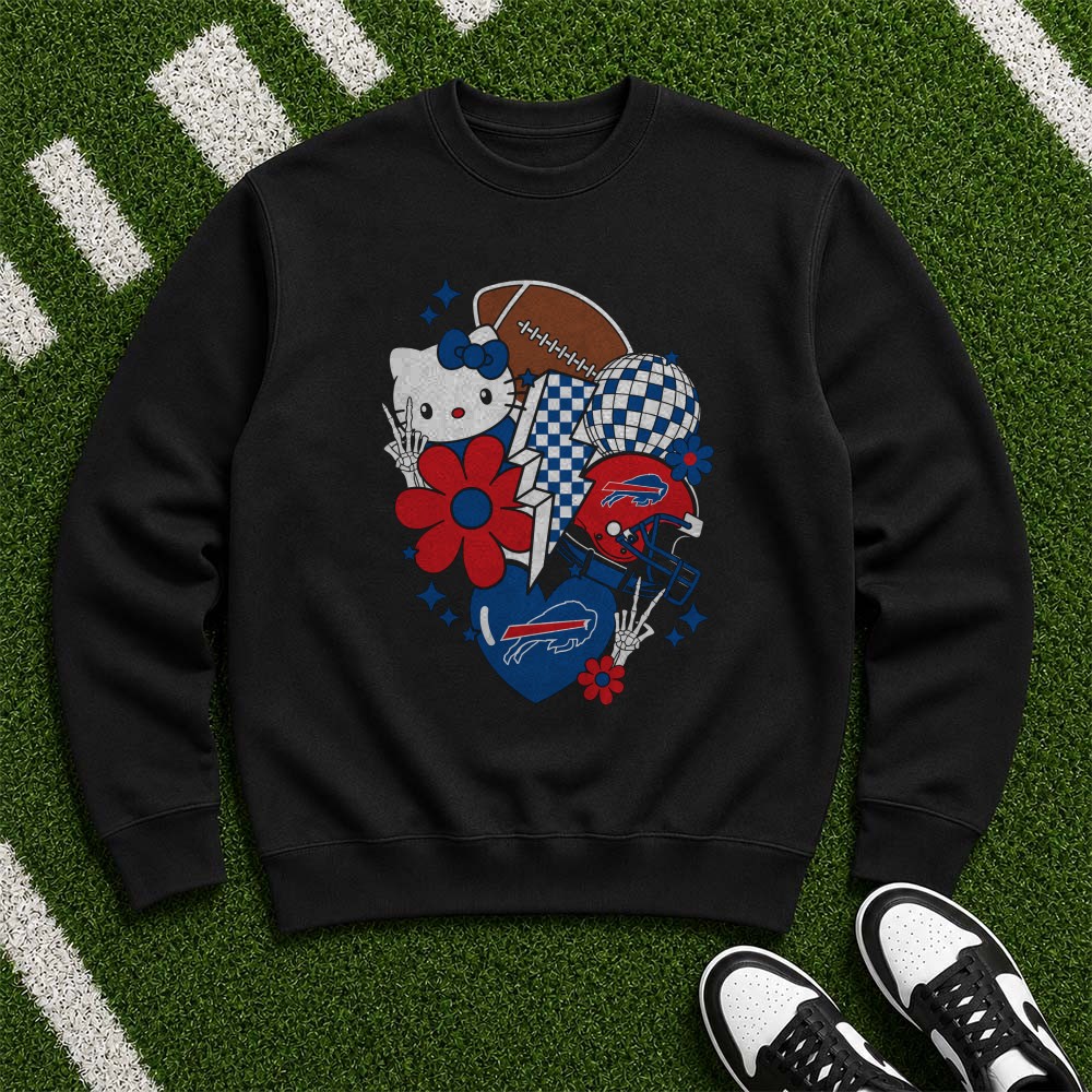 Sanrio Hello Kitty Disco Ball Helmet Collage Women Buffalo Bills Fan T-Shirt Sanrio Hello Kitty Disco Ball Helmet Collage Women Buffalo Bills Fan T-Shirt