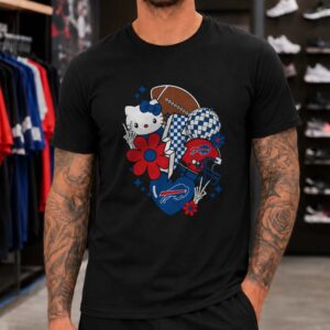 Sanrio Hello Kitty Disco Ball Helmet Collage Women Buffalo Bills Fan T-Shirt