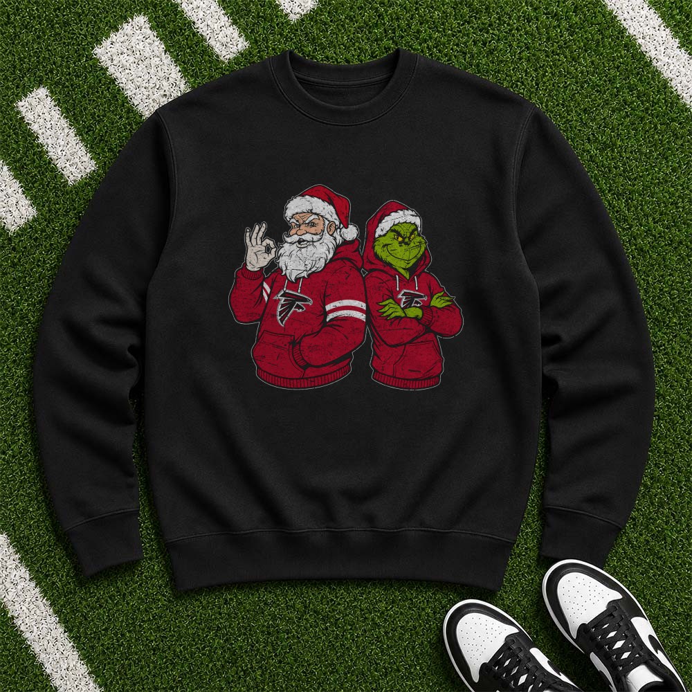 Santa Claus And Grinch Atlanta Falcons Christmas Holiday Football Fan T-Shirt Santa Claus And Grinch Atlanta Falcons Christmas Holiday Football Fan T-Shirt
