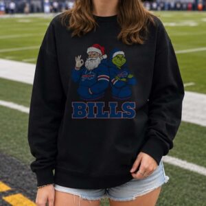 Santa Claus Grinch Buffalo Bills Christmas Holiday Football T-Shirt