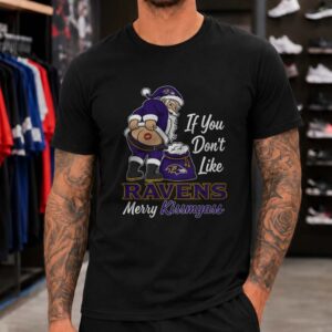 Santa Claus If You Don't Like Ravens Merry Kissmyass Funny Christmas Baltimore Ravens Fan T-Shirt