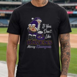 Santa Claus If You Don't Like Ravens Merry Kissmyass Funny Christmas Baltimore Ravens Fan T-Shirt