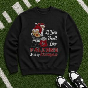 Santa If You Don't Like Atlanta Falcons Merry Kissmyass Funny Christmas T-Shirt