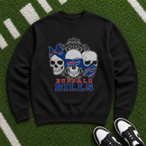 Skull Trio Bandana Badass Women Buffalo Bills Fan T-Shirt