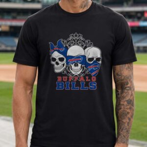 Skull Trio Bandana Badass Women Buffalo Bills Fan T-Shirt