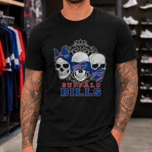 Skull Trio Bandana Badass Women Buffalo Bills Fan T-Shirt